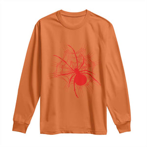Red Black Widow Spider Long Sleeve Shirt Gothic Spider Web Vintage Horror Gift