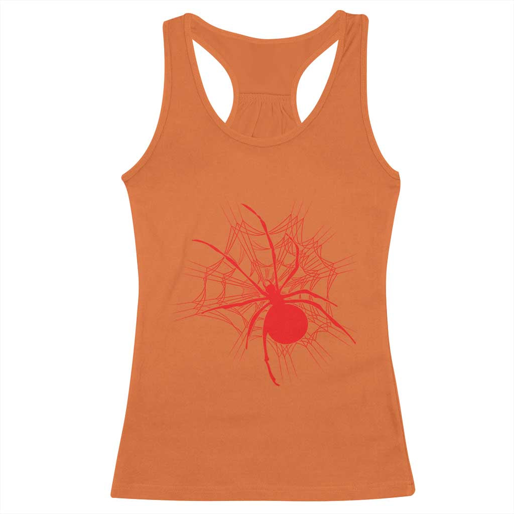 Red Black Widow Spider Racerback Tank Top Gothic Spider Web Vintage Horror Gift