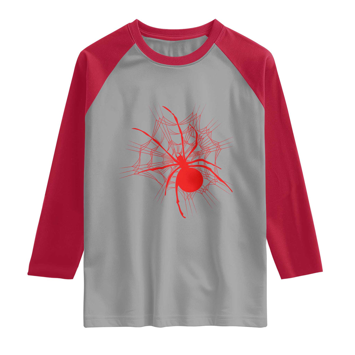 Red Black Widow Spider Raglan Shirt Gothic Spider Web Vintage Horror Gift