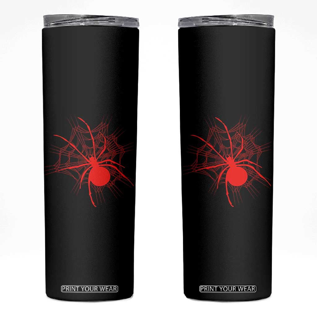 Red Black Widow Spider Skinny Tumbler Gothic Spider Web Vintage Horror Gift TS12 Black Print Your Wear