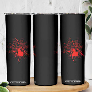 Red Black Widow Spider Skinny Tumbler Gothic Spider Web Vintage Horror Gift TS12 Print Your Wear