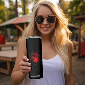 Red Black Widow Spider Skinny Tumbler Gothic Spider Web Vintage Horror Gift TS12 Print Your Wear