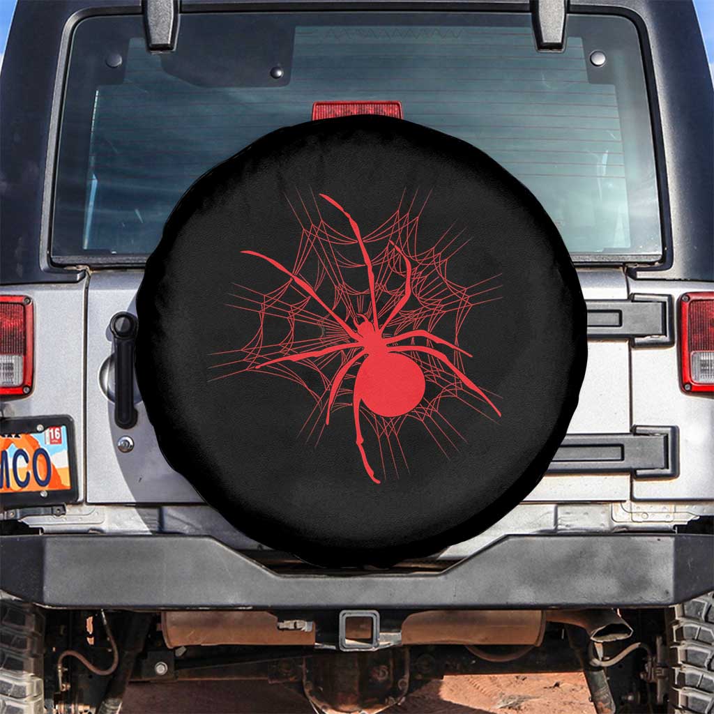 Red Black Widow Spider Spare Tire Cover Gothic Spider Web Vintage Horror Gift TS12 No hole Black Print Your Wear