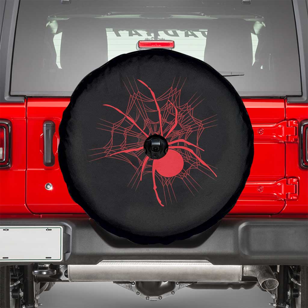Red Black Widow Spider Spare Tire Cover Gothic Spider Web Vintage Horror Gift TS12 Black Print Your Wear