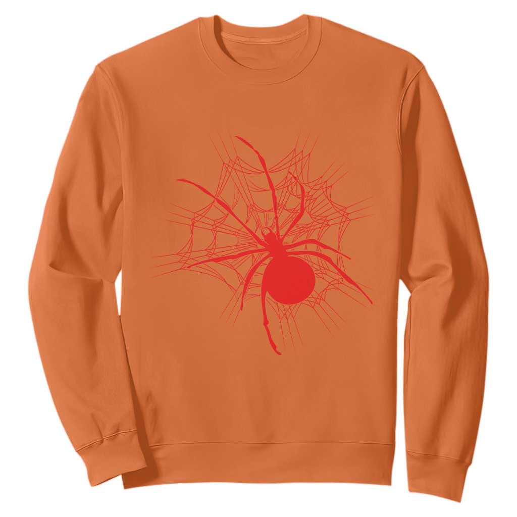 Red Black Widow Spider Sweatshirt Gothic Spider Web Vintage Horror Gift
