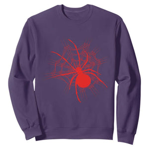 Red Black Widow Spider Sweatshirt Gothic Spider Web Vintage Horror Gift