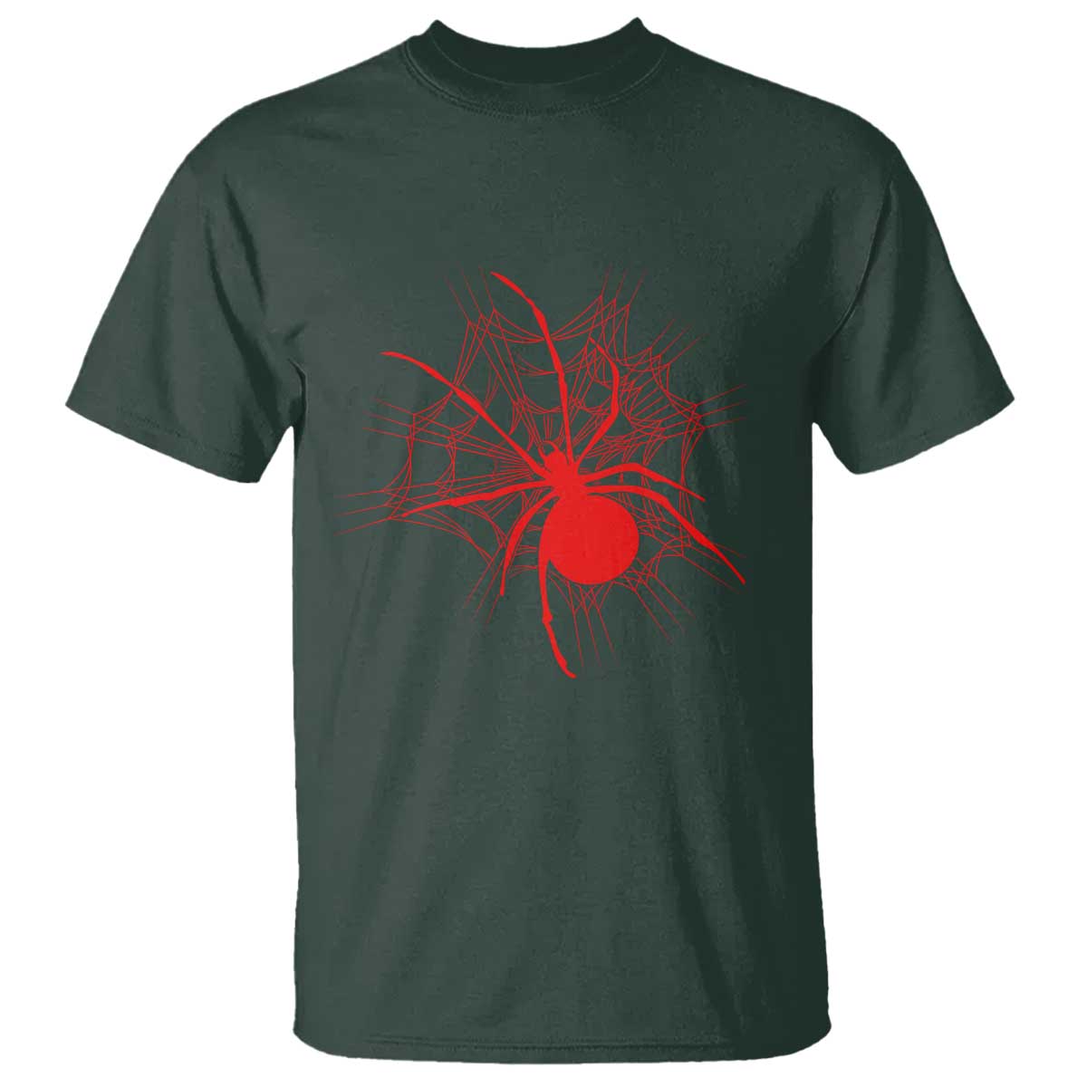 Red Black Widow Spider T Shirt Gothic Spider Web Vintage Horror Gift