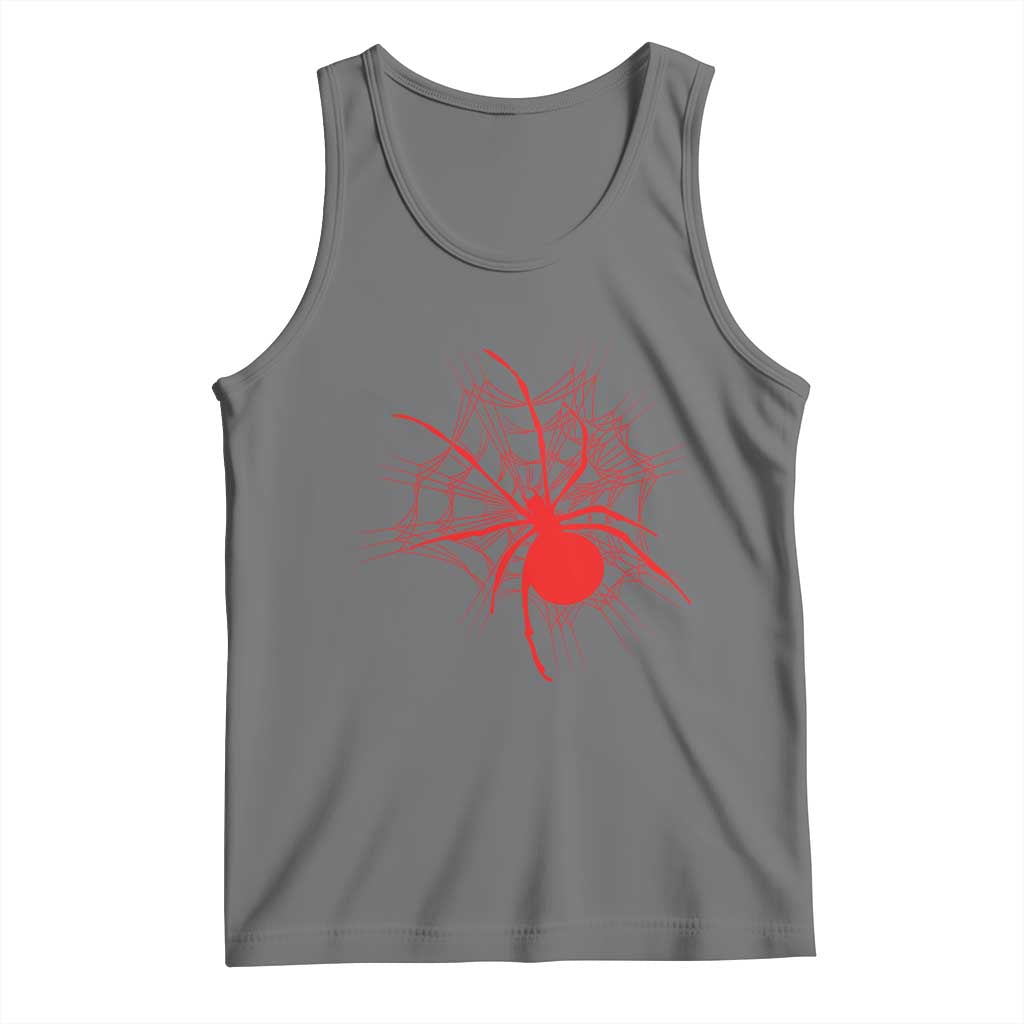 Red Black Widow Spider Tank Top Gothic Spider Web Vintage Horror Gift