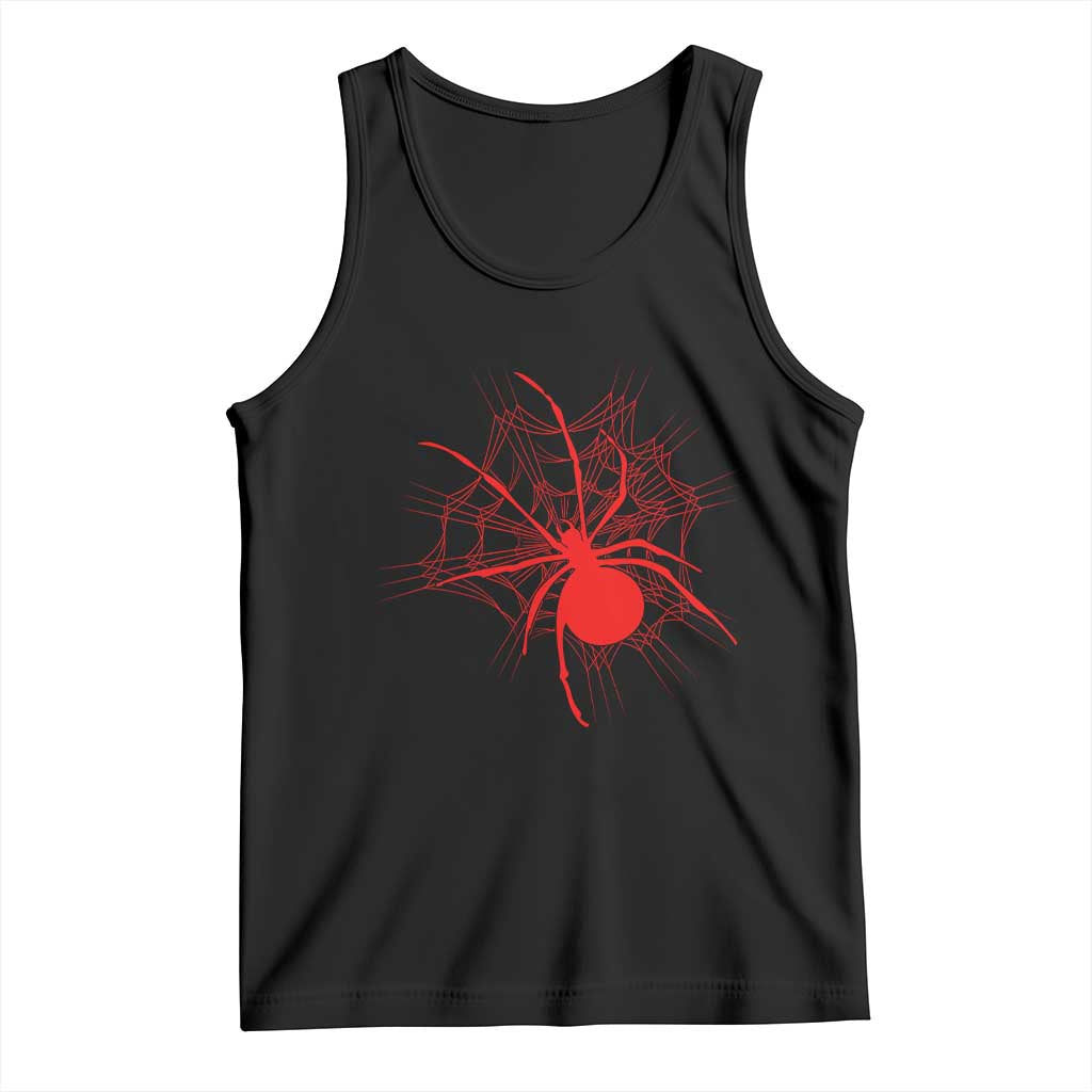 Red Black Widow Spider Tank Top Gothic Spider Web Vintage Horror Gift