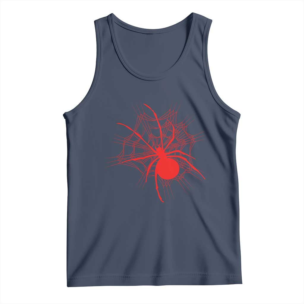 Red Black Widow Spider Tank Top Gothic Spider Web Vintage Horror Gift