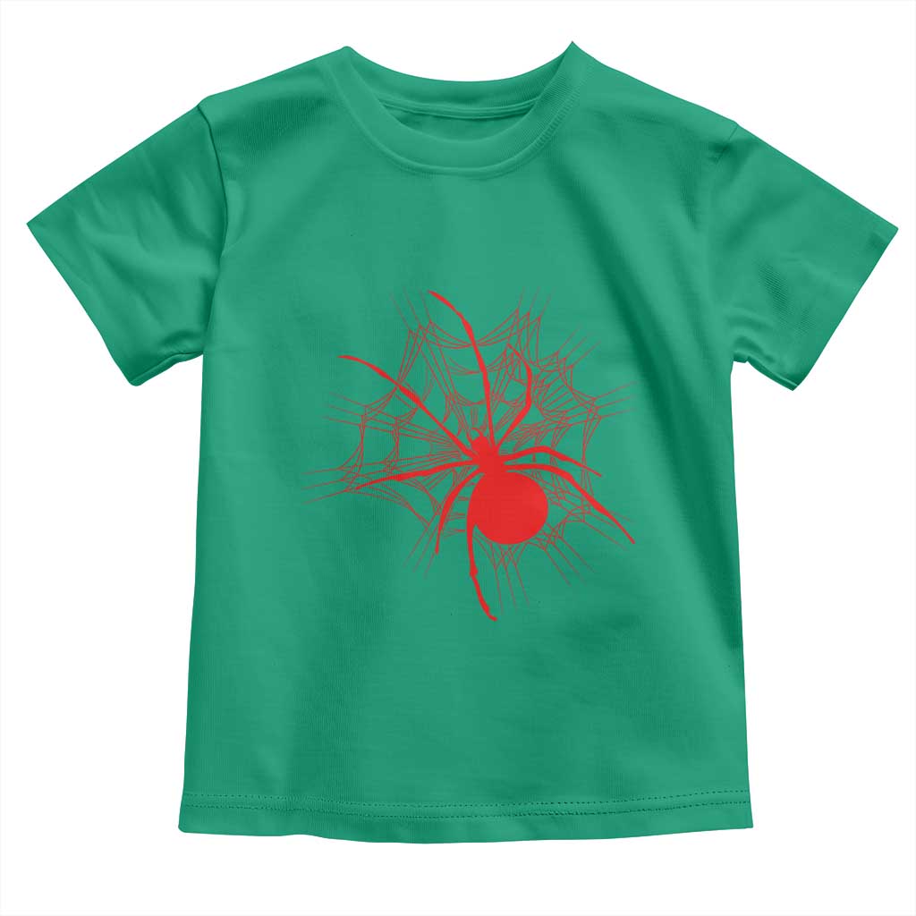 Red Black Widow Spider Toddler T Shirt Gothic Spider Web Vintage Horror Gift