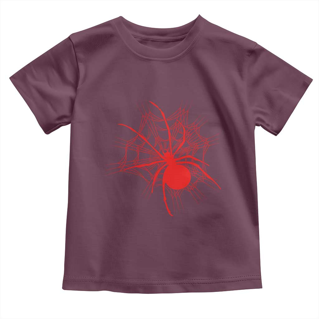 Red Black Widow Spider Toddler T Shirt Gothic Spider Web Vintage Horror Gift