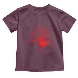 Red Black Widow Spider Toddler T Shirt Gothic Spider Web Vintage Horror Gift
