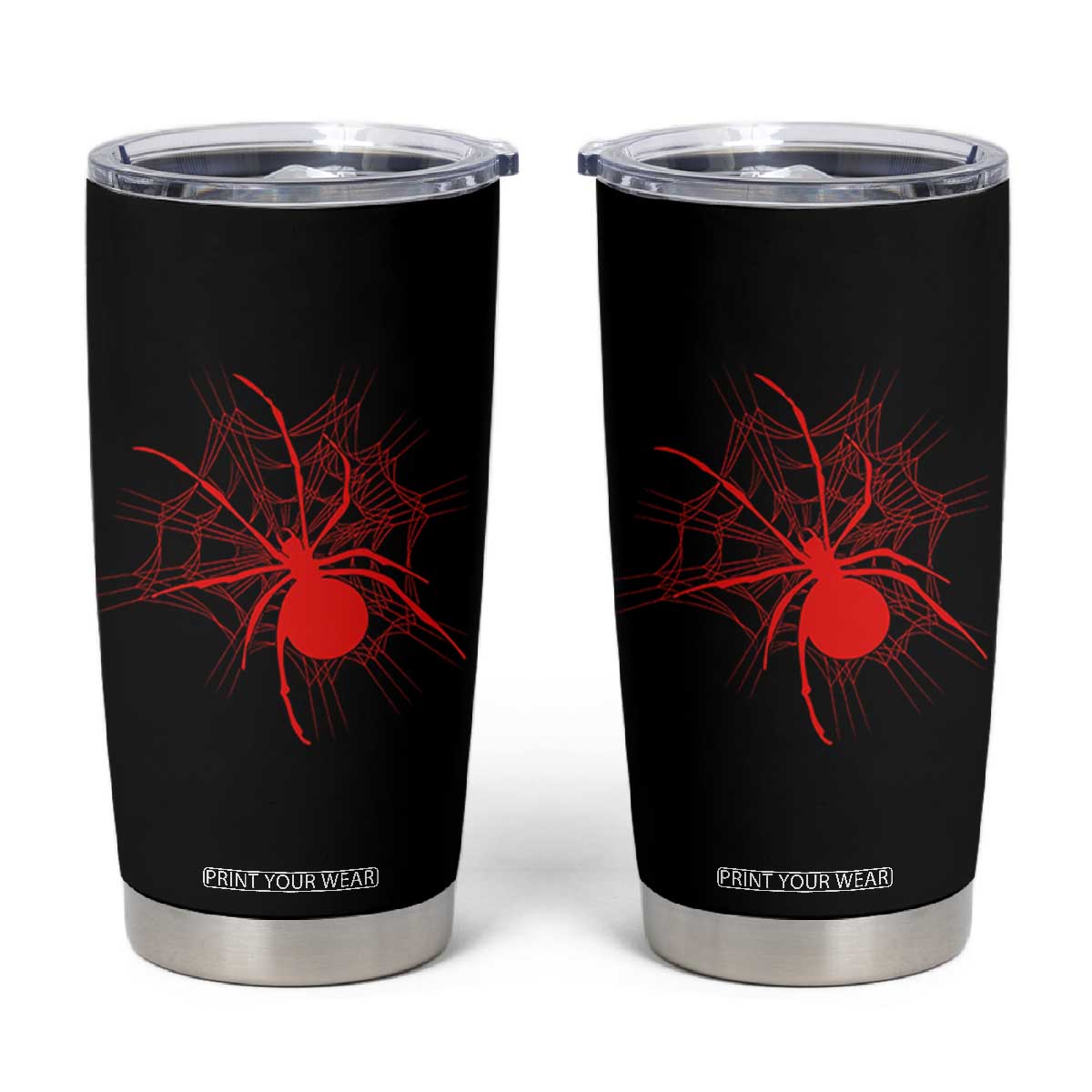 Red Black Widow Spider Tumbler Cup Gothic Spider Web Vintage Horror Gift TS12 Black Print Your Wear