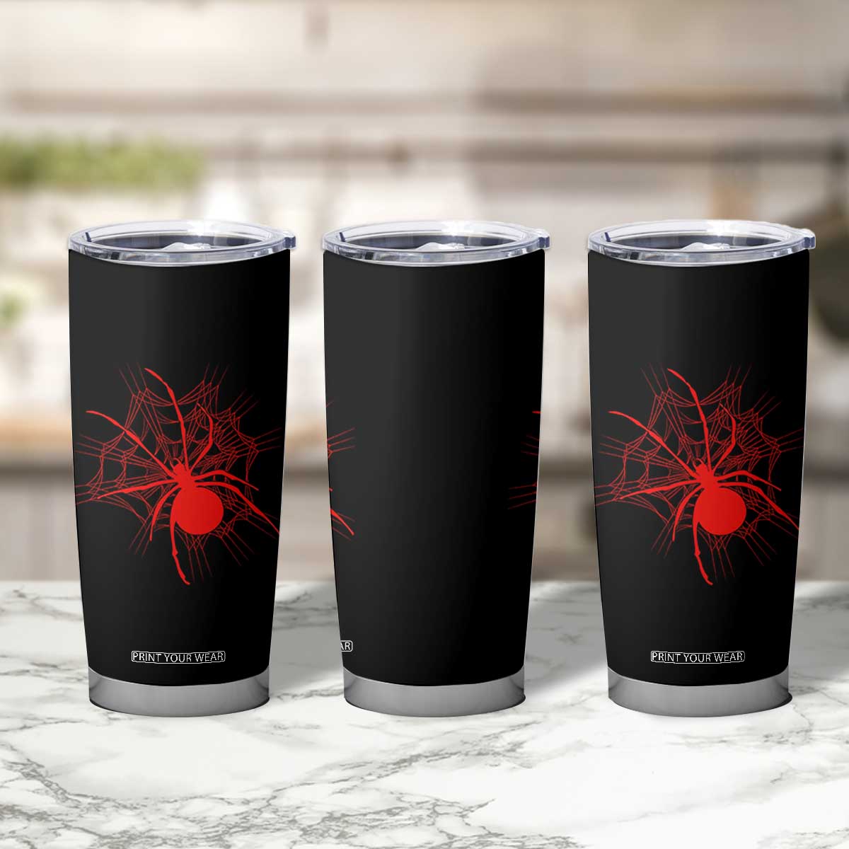 Red Black Widow Spider Tumbler Cup Gothic Spider Web Vintage Horror Gift TS12 Print Your Wear