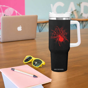 Red Black Widow Spider Tumbler With Handle Gothic Spider Web Vintage Horror Gift TS12 Print Your Wear