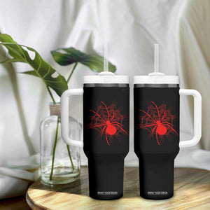 Red Black Widow Spider Tumbler With Handle Gothic Spider Web Vintage Horror Gift TS12 Print Your Wear