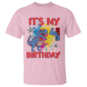 Dino Spider Its My 4th Birthday T Shirt Dinosaur Gift For Boys