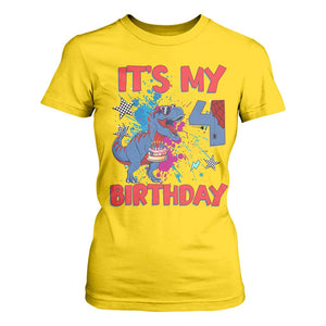 Dino Spider Its My 4th Birthday T Shirt For Women Dinosaur Gift For Boys