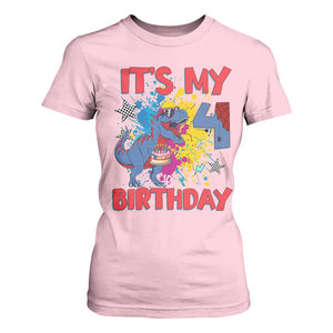 Dino Spider Its My 4th Birthday T Shirt For Women Dinosaur Gift For Boys