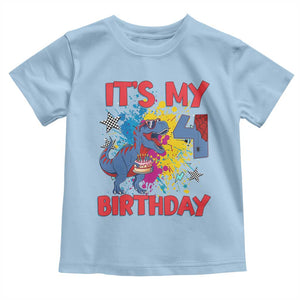 Dino Spider Its My 4th Birthday Toddler T Shirt Dinosaur Gift For Boys