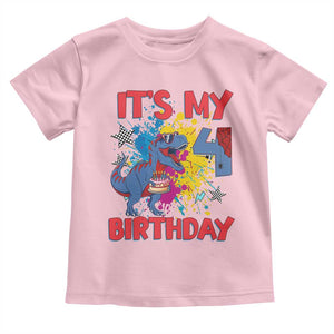 Dino Spider Its My 4th Birthday Toddler T Shirt Dinosaur Gift For Boys