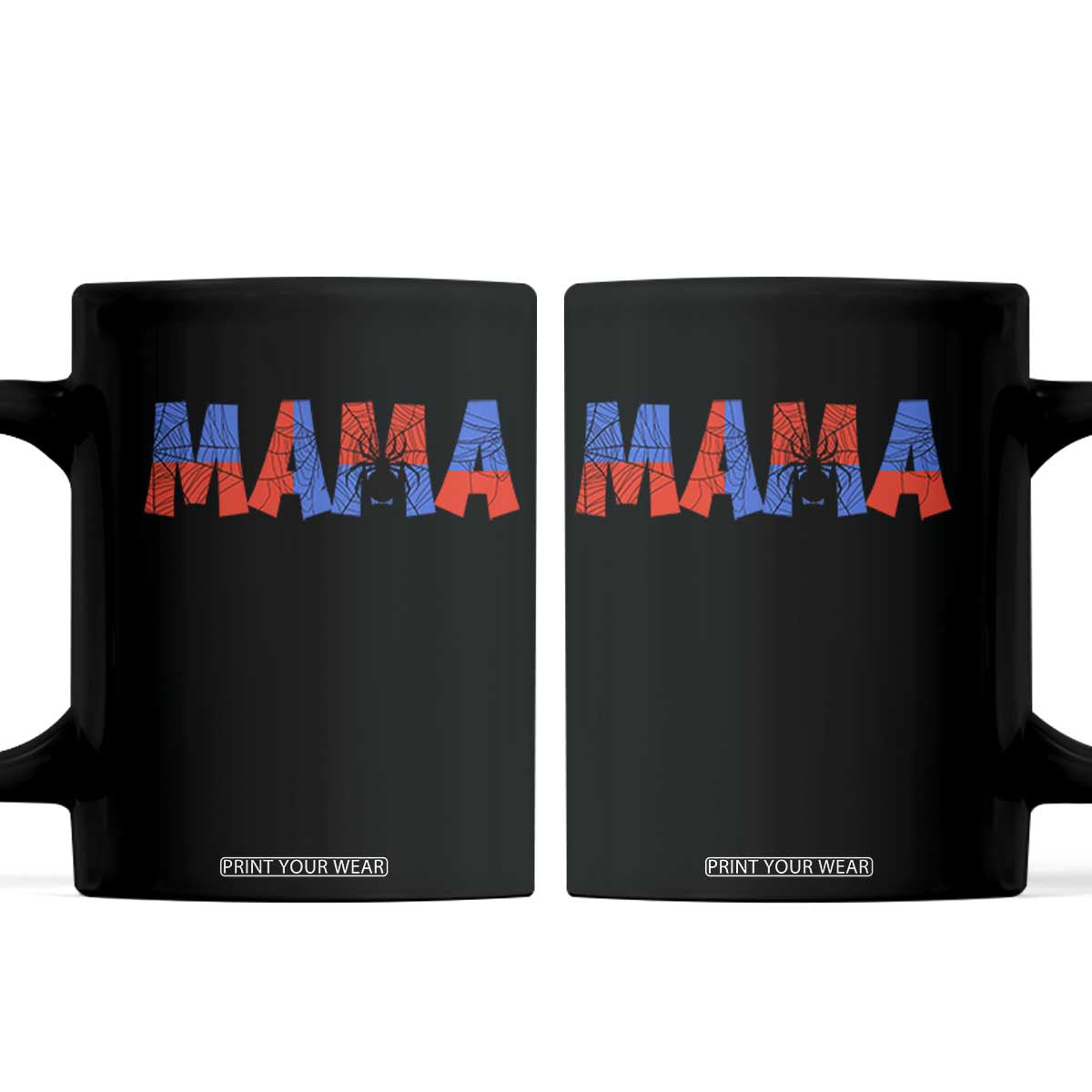 Spooky Mama Spider Web Coffee Mug Cute Halloween Mom Gift TS12 Black Print Your Wear