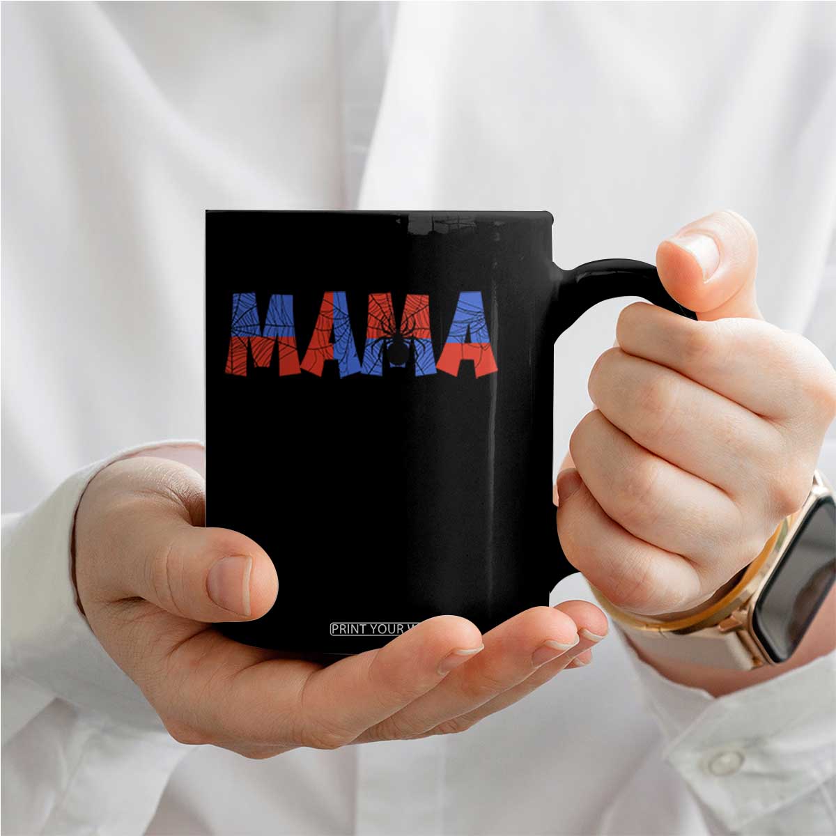 Spooky Mama Spider Web Coffee Mug Cute Halloween Mom Gift TS12 Print Your Wear