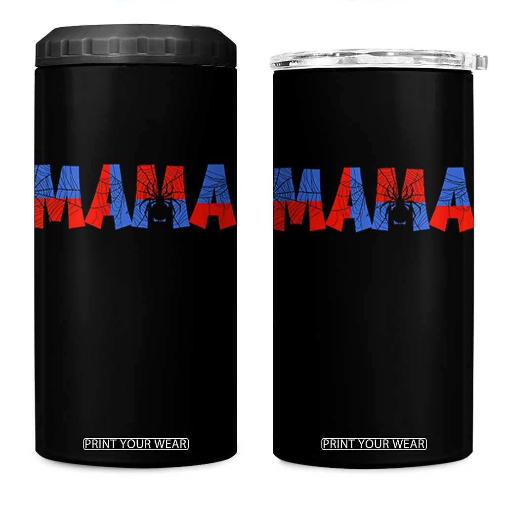 Spooky Mama Spider Web 4 in 1 Can Cooler Tumbler Cute Halloween Mom Gift TS12 One Size: 16 oz Black Print Your Wear