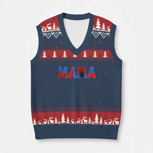 Spooky Mama Spider Web V-Neck Knit Sweater Vest Cute Halloween Mom Gift