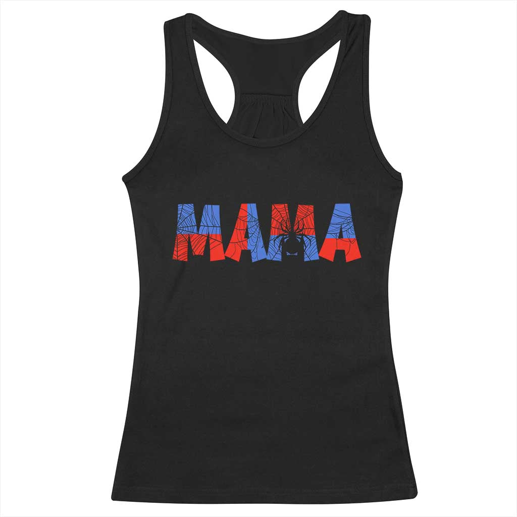 Spooky Mama Spider Web Racerback Tank Top Cute Halloween Mom Gift