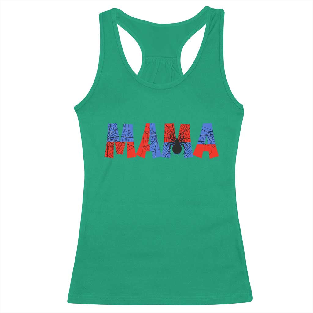 Spooky Mama Spider Web Racerback Tank Top Cute Halloween Mom Gift