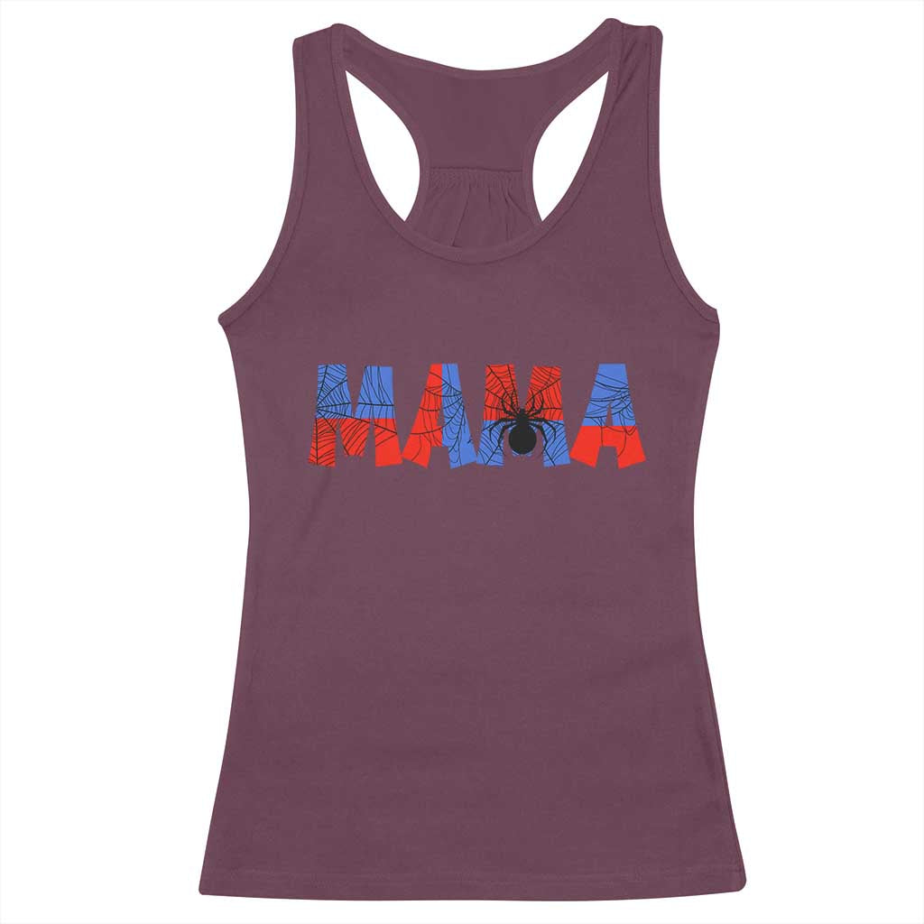 Spooky Mama Spider Web Racerback Tank Top Cute Halloween Mom Gift
