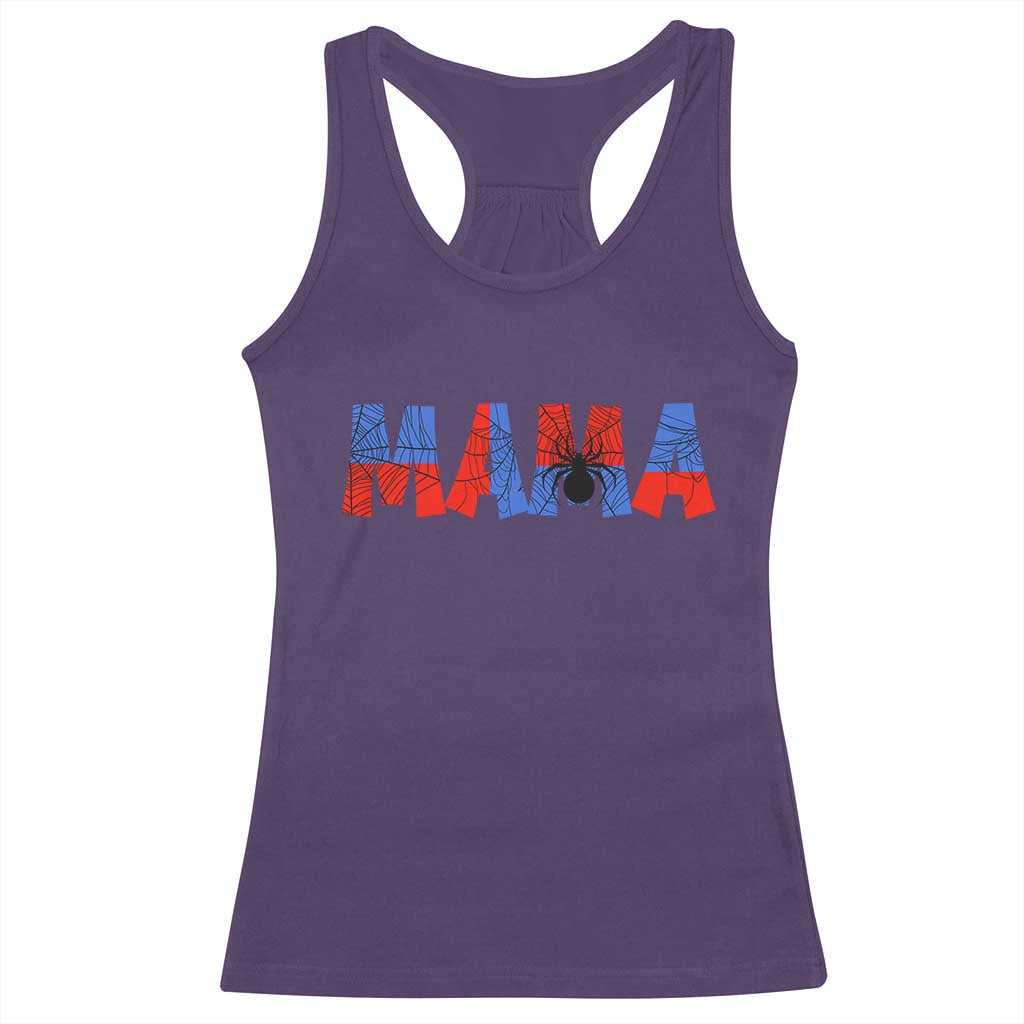 Spooky Mama Spider Web Racerback Tank Top Cute Halloween Mom Gift