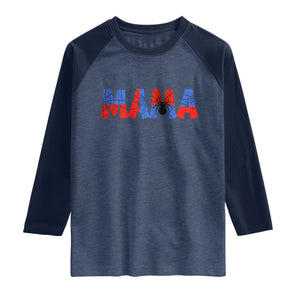 Spooky Mama Spider Web Raglan Shirt Cute Halloween Mom Gift