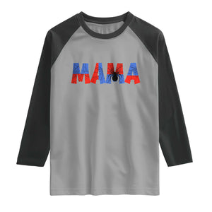 Spooky Mama Spider Web Raglan Shirt Cute Halloween Mom Gift