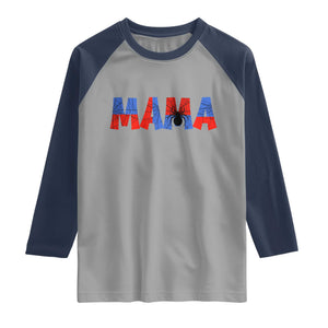 Spooky Mama Spider Web Raglan Shirt Cute Halloween Mom Gift