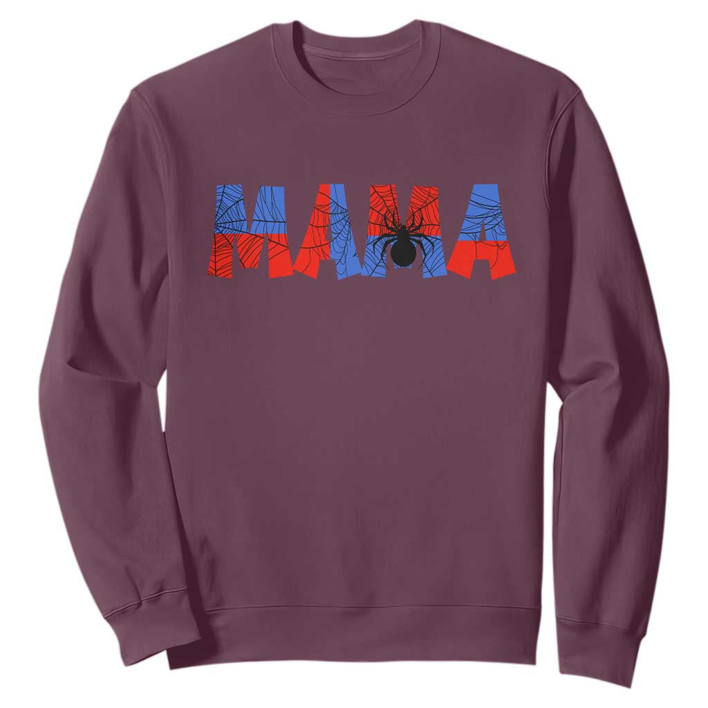 Spooky Mama Spider Web Sweatshirt Cute Halloween Mom Gift