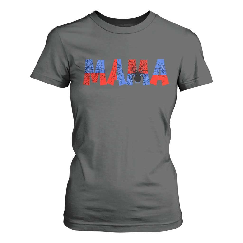 Spooky Mama Spider Web T Shirt For Women Cute Halloween Mom Gift