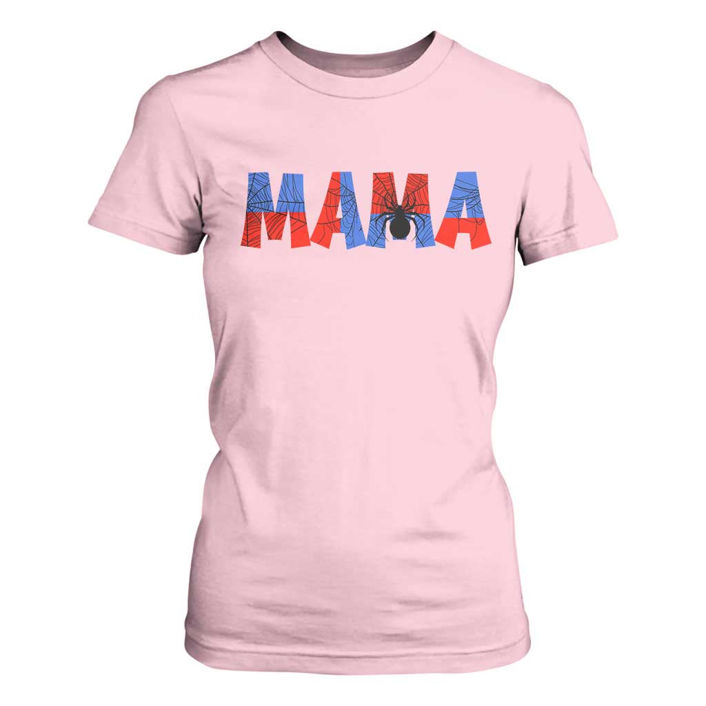 Spooky Mama Spider Web T Shirt For Women Cute Halloween Mom Gift