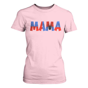 Spooky Mama Spider Web T Shirt For Women Cute Halloween Mom Gift