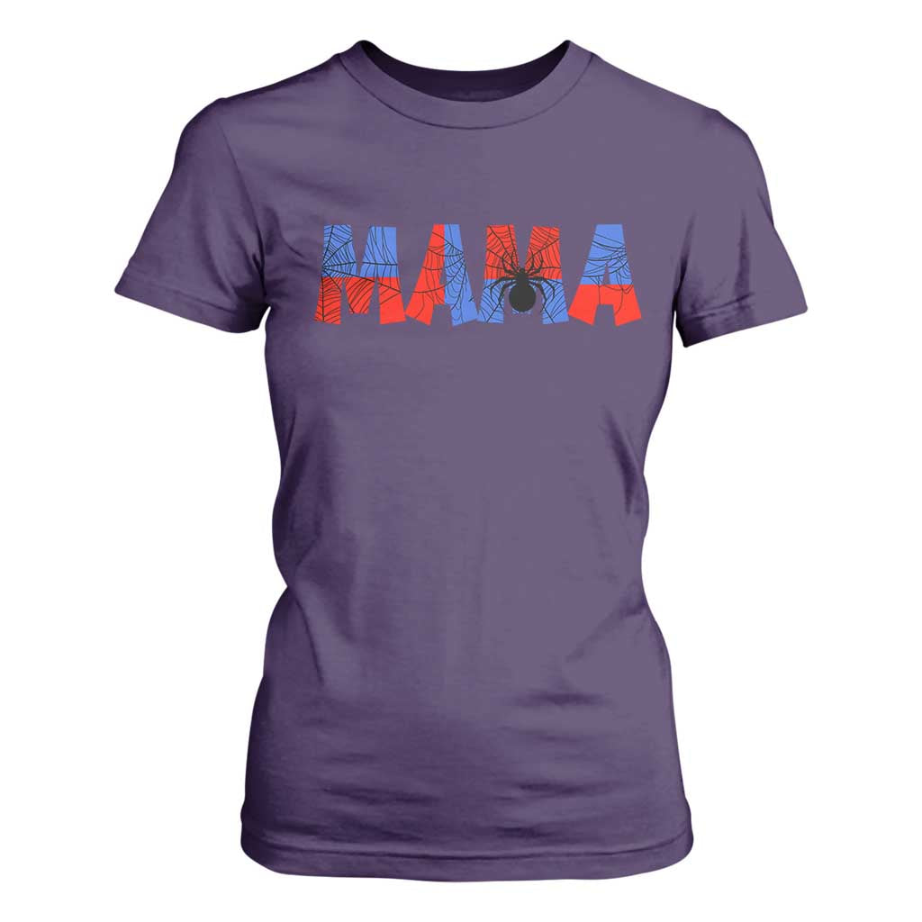 Spooky Mama Spider Web T Shirt For Women Cute Halloween Mom Gift