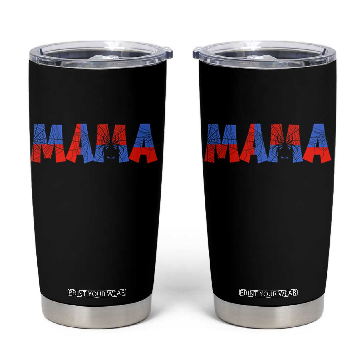 Spooky Mama Spider Web Tumbler Cup Cute Halloween Mom Gift TS12 Black Print Your Wear