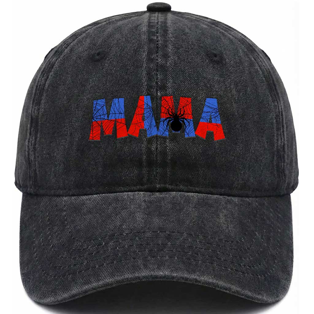 Spooky Mama Spider Web Washed Cotton Baseball Cap Cute Halloween Mom Gift