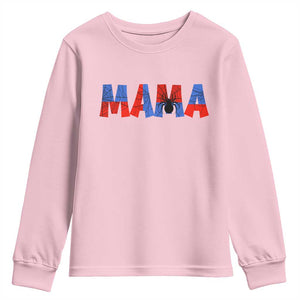 Spooky Mama Spider Web Youth Sweatshirt Cute Halloween Mom Gift