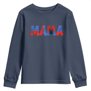 Spooky Mama Spider Web Youth Sweatshirt Cute Halloween Mom Gift