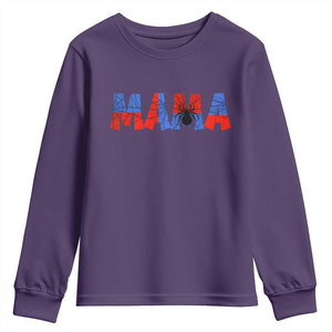 Spooky Mama Spider Web Youth Sweatshirt Cute Halloween Mom Gift