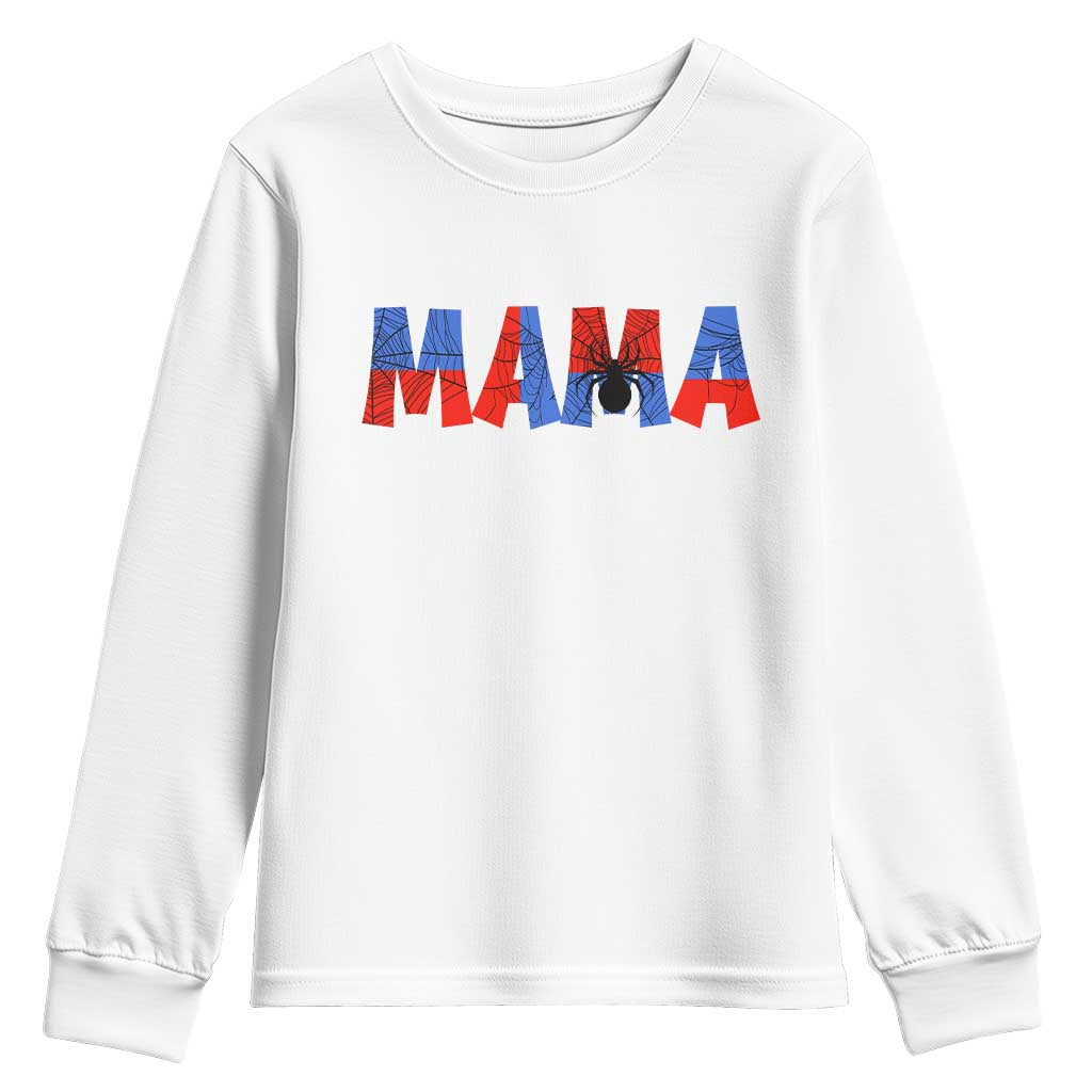 Spooky Mama Spider Web Youth Sweatshirt Cute Halloween Mom Gift