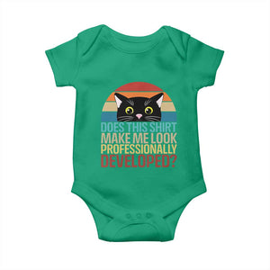 Vintage Black Cat Baby Onesie Does This Shirt Make Me Look Professionally Developed
