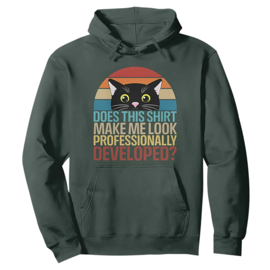 Vintage Black Cat Hoodie Does This Shirt Make Me Look Professionally Developed